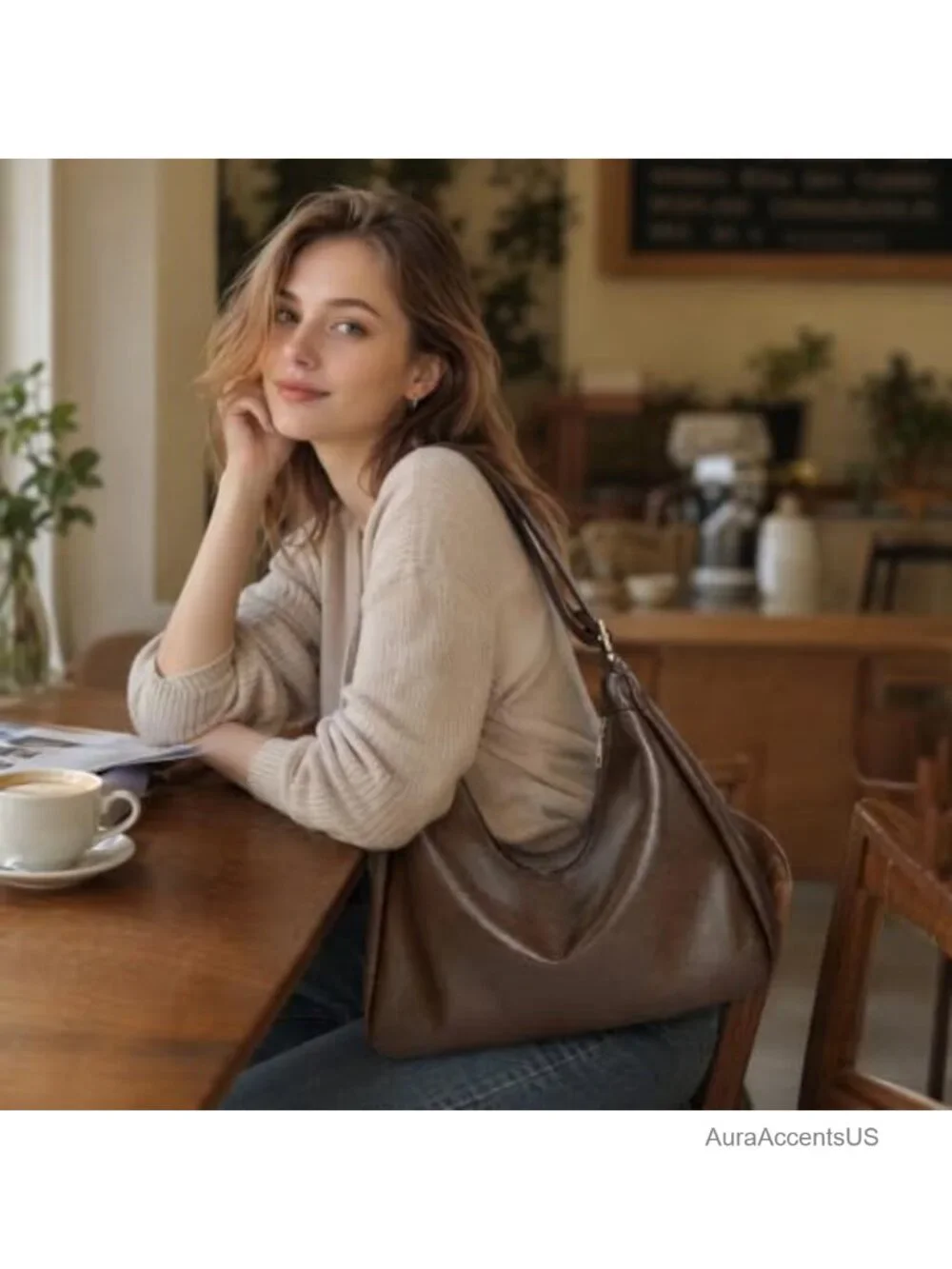 Ultra Soft Vegan Leather Hobo Bag for Women, Slouchy Shoulder Tote with
